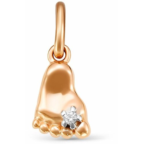 фото Подвеска из золота 585 пробы с бриллиантом детская пяточка rosegrace