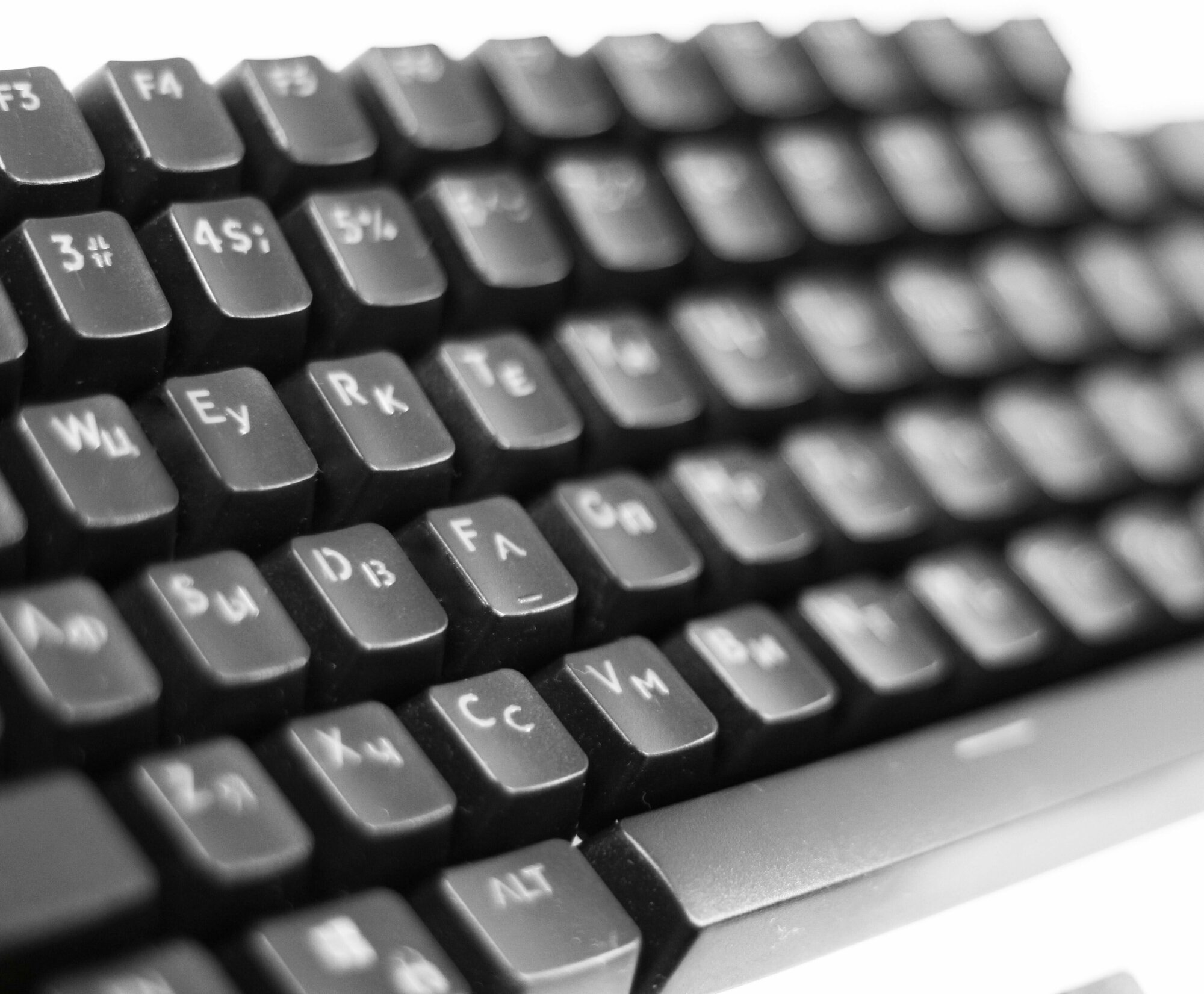 Клавиши кнопки кейкапы для механических клавиатур чёрные. ENG + RUS