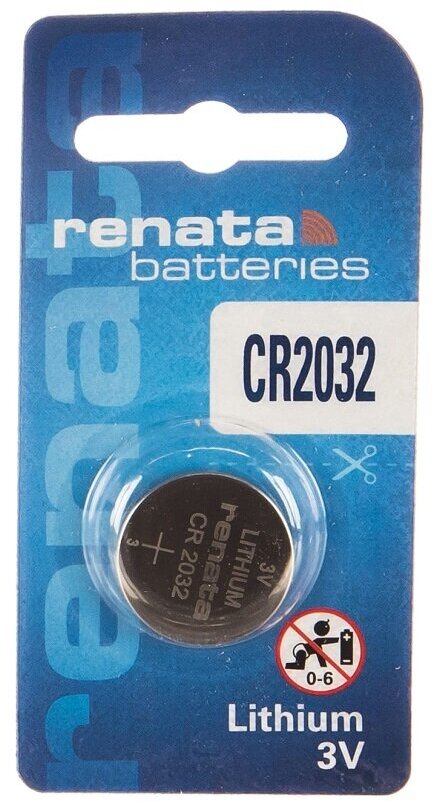 CR 2032 (батарейка литиевая Li/MnO2, 225mAh, 3V) NEW, RENATA CR2032 (10 шт.)