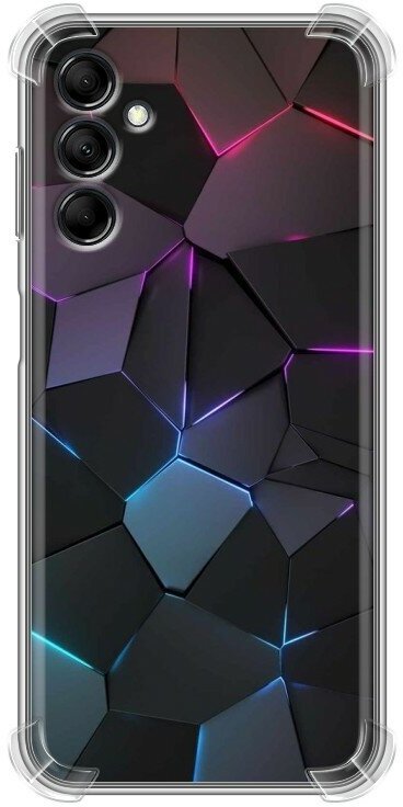 Дизайнерский силиконовый с усиленными углами чехол для Samsung M14 5G / Samsung Galaxy M14 5G Геометрия неона
