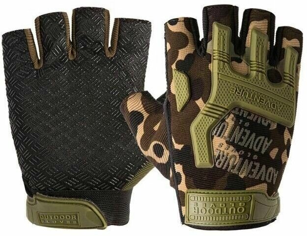 Перчатки тактические мужские Outdoor Gloves Adventure укороченные прорезиненные Мультикам