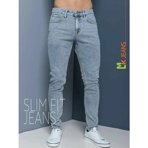 Джинсы зауженные MkJeans, размер 33, серый