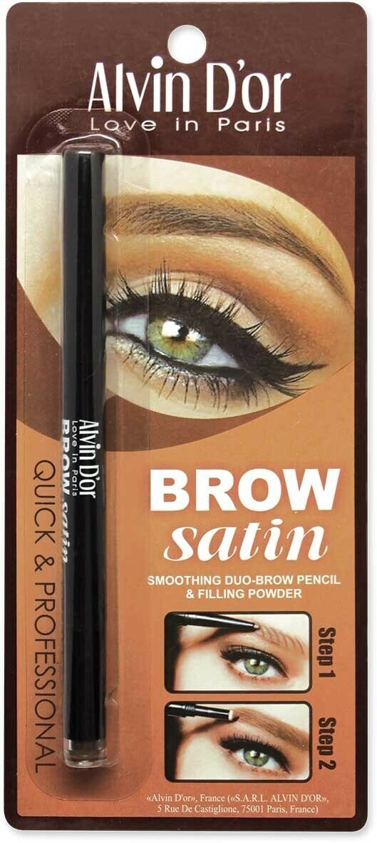 Alvin D'or, Карандаш для бровей (карандаш+пудра) Brow Satin 02 dark brown
