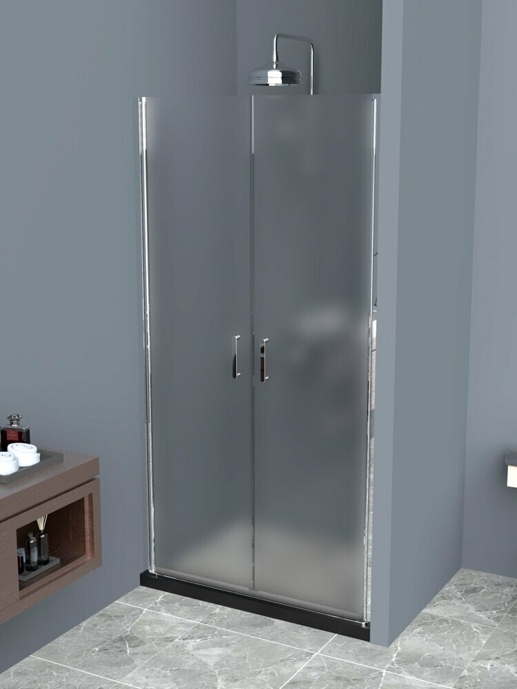 Душевая дверь в нишу BelBagno Uno 100 см текстурное стекло профиль хром