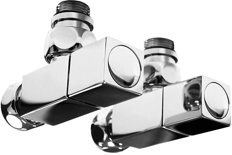 фото Вентили запорные угловые, ручка квадрат, пара