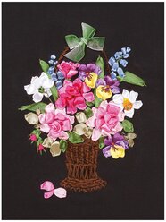PANNA Набор для вышивания лентами и нитками Цветы для любимой 19.5 x 26 см (C-1157)