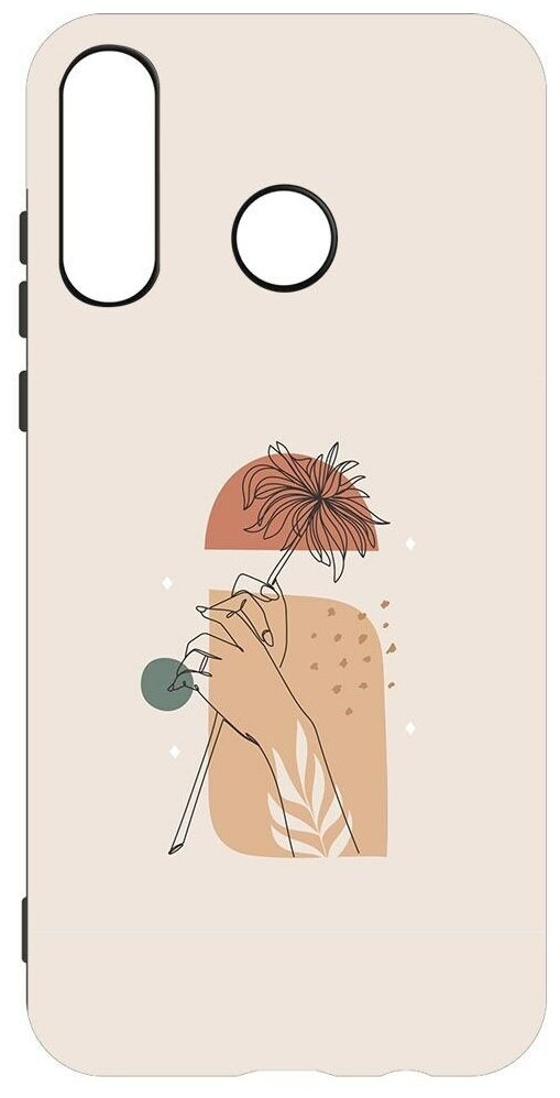 Чехол-накладка Krutoff Soft Case Романтика для Huawei P30 Lite черный