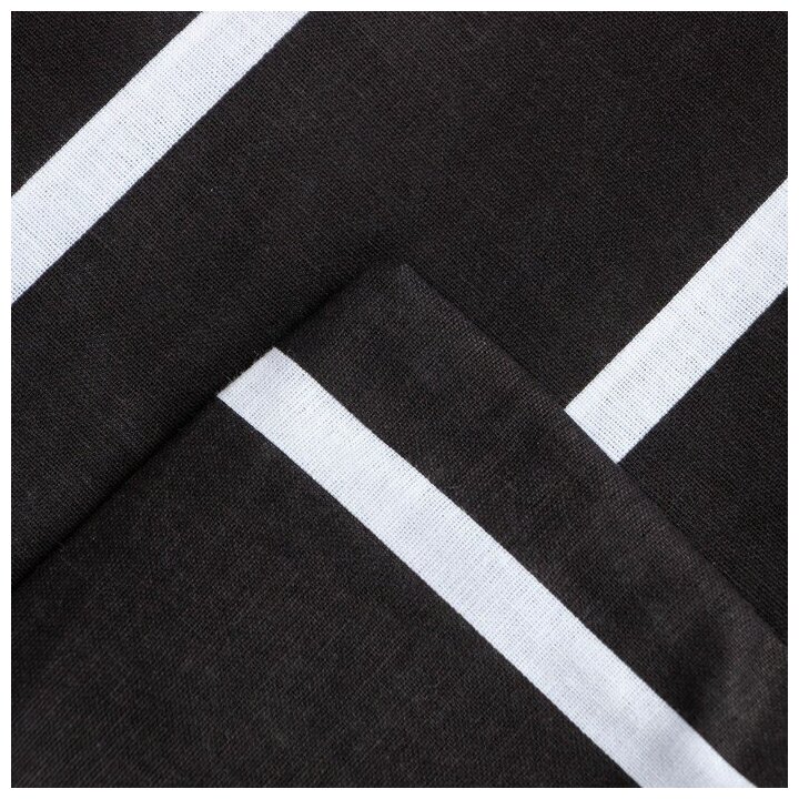 Постельное бельё Этель 2 сп Black stripes 175х215 см, 200х220 см, 70х70 см-2 шт, 100% хлопок, поплин - фотография № 4