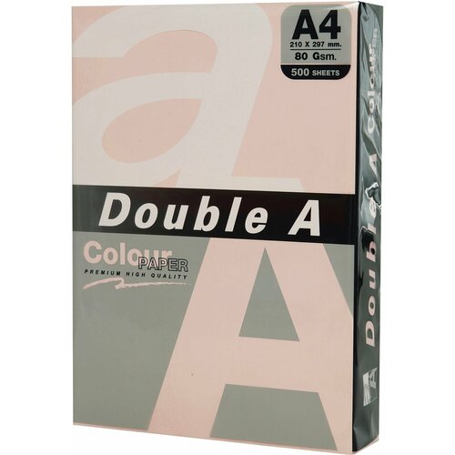Бумага цветная DOUBLE A, А4, 80 г/м2, 500 л, пастель, розовый фламинго