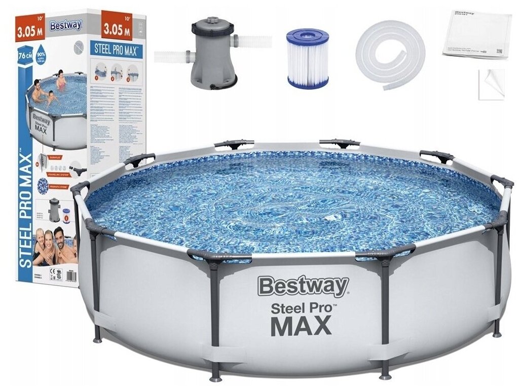 Бассейн каркасный Bestway Steel Pro Max Pools 305х76см +насос - фотография № 5