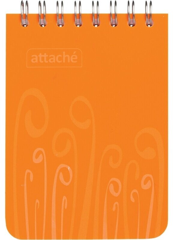 Блокнот Attache А7, пластиковая обложка, 80 листов, Fantasy, оранжевый (309375)