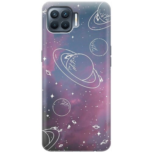 фото Re:pa накладка transparent для oppo reno4 lite с принтом "космос на закатном небе"