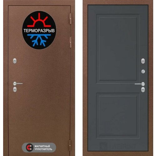 Входная дверь Labirint Термо Магнит 11 Графит софт 960x2050, открывание левое входная стальная дверь лабиринт терморазрыв 3к магнит 11 графит софт