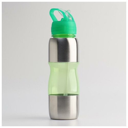 фото Бутылка для воды кнр "альби", велосипедная, 650 мл, 25 х 6 см, зеленый (7136702)