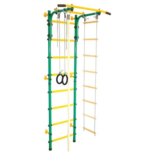 Детский спортивный комплекс «Юный атлет Пристенный», 600 × 900 × 2200 мм, цвет зелёный