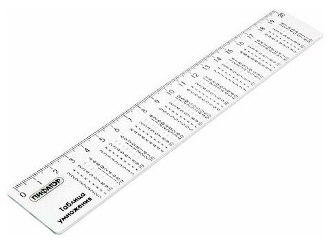 Линейка пластик 20 см, пифагор, справочная, таблица умножения, 210616 - 20 шт.