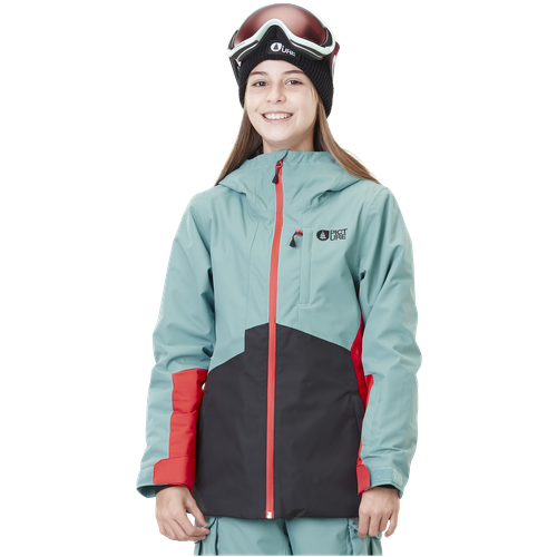 Горнолыжная куртка Picture Organic для девочек, капюшон, карманы, утепленная, водонепроницаемая, размер 10, мультиколор