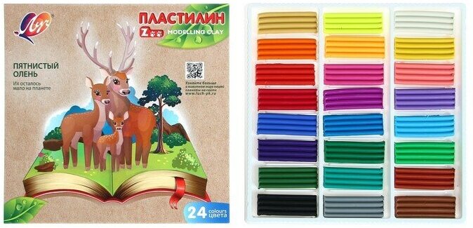 Луч Пластилин 24 цвета 360 г ZOO