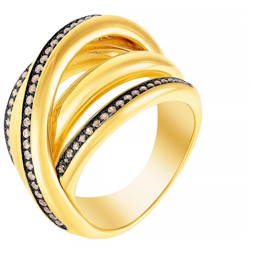 фото Element47 широкое ювелирное кольцо из серебра 925 пробы с кубическим цирконием z00970_ko_001_yg, размер 18