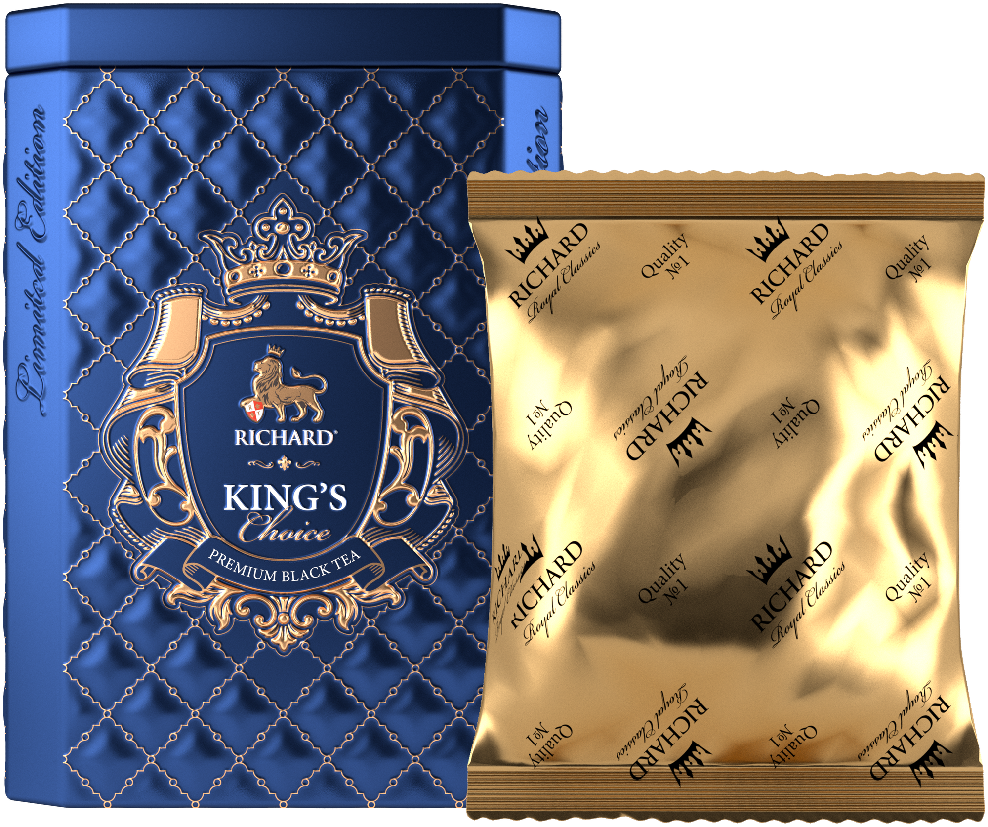 Чай RICHARD "KING'S & QUEEN'S CHOICE синий" черный ароматизированный крупнолистовой, 80 гр - фотография № 2