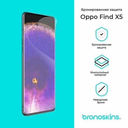 Защитная бронированная пленка для Oppo Find X5 (Глянцевая, Защита экрана FullScreen) защитная бронированная пленка для oppo find x5 глянцевая защита экрана fullscreen