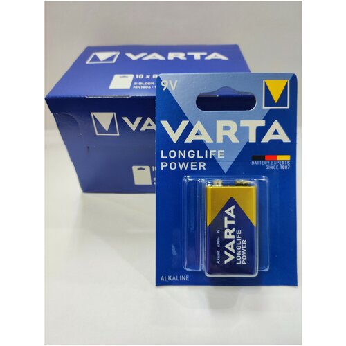 Батарейка VARTA LONGLIFE Power 9V Крона, 10 шт.