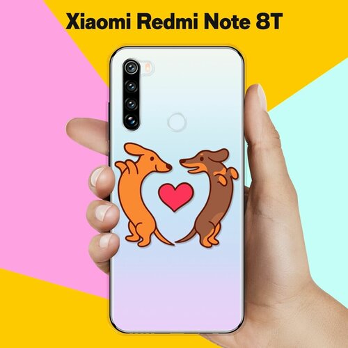 Силиконовый чехол Love Таксы на Xiaomi Redmi Note 8T силиконовый чехол спортивные таксы на xiaomi redmi note 9