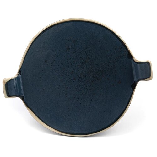 Блюдо сервировочное с ручками 25см Papi Galaxy / для кухни/ Керамическая/ Можно мыть в ПММ/ Синий