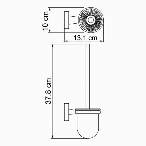 Щетка для унитаза подвесная, матовое стекло/ хром, WasserKRAFT Lippe K-6527