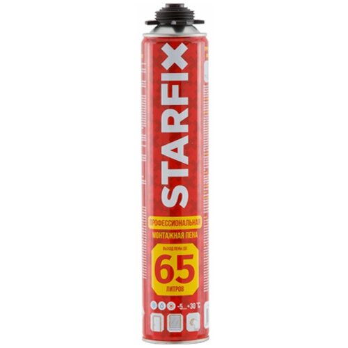 Пена монтажная профессиональная всесезонная STARFIX Foam Pro 65 850мл Выход пены до 65 литров SM-87465-1 643₽