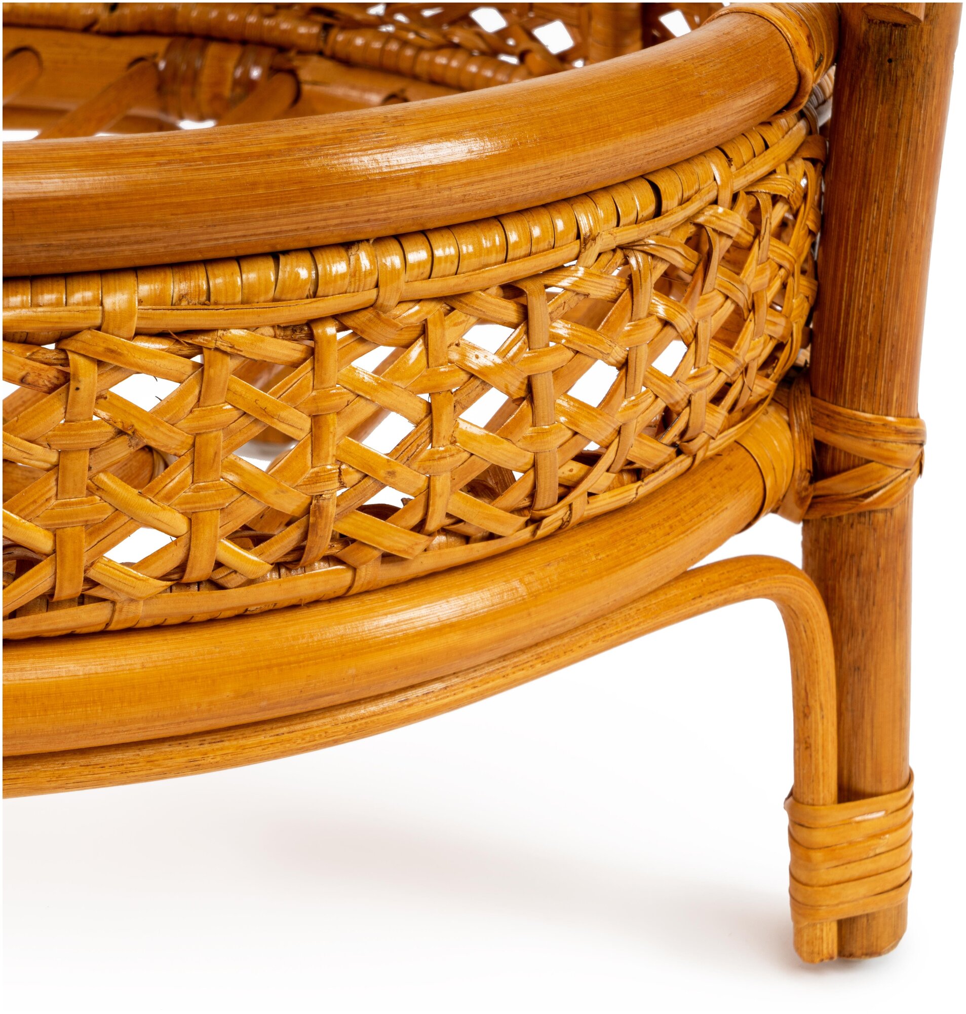Комплект TetChair "PELANGI" 02/15 ( стол со стеклом + 4 кресла ) [без подушек] ротанг, Honey (мед) - фотография № 10
