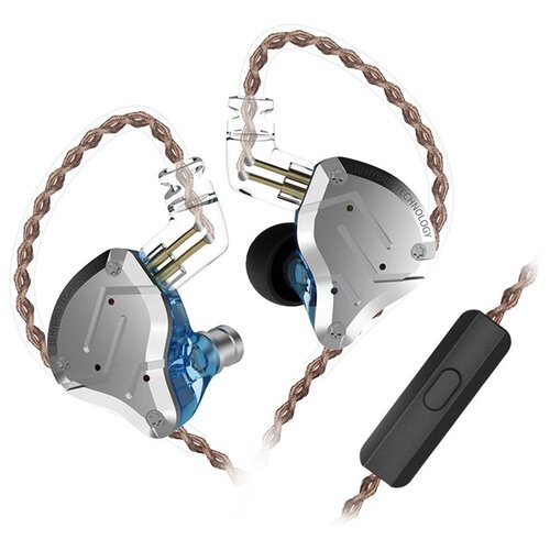 Наушники KZ Acoustics ZS10 Pro с микрофоном (синий)