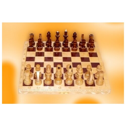 фото Шахматы обиходные инкрустированные соломкой woodfun