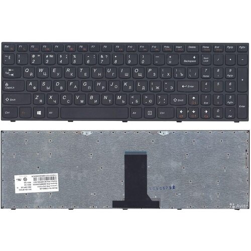 клавиатура для ноутбука lenovo b5400 m5400 без рамки p n 25 213242 25213242 csbg ru 9z n8rsq g0r Клавиатура для ноутбука Lenovo IdeaPad B5400, M5400 черная, рамка черная