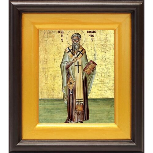 Святитель Мелетий Антиохийский, икона в широком киоте 16,5*18,5 см