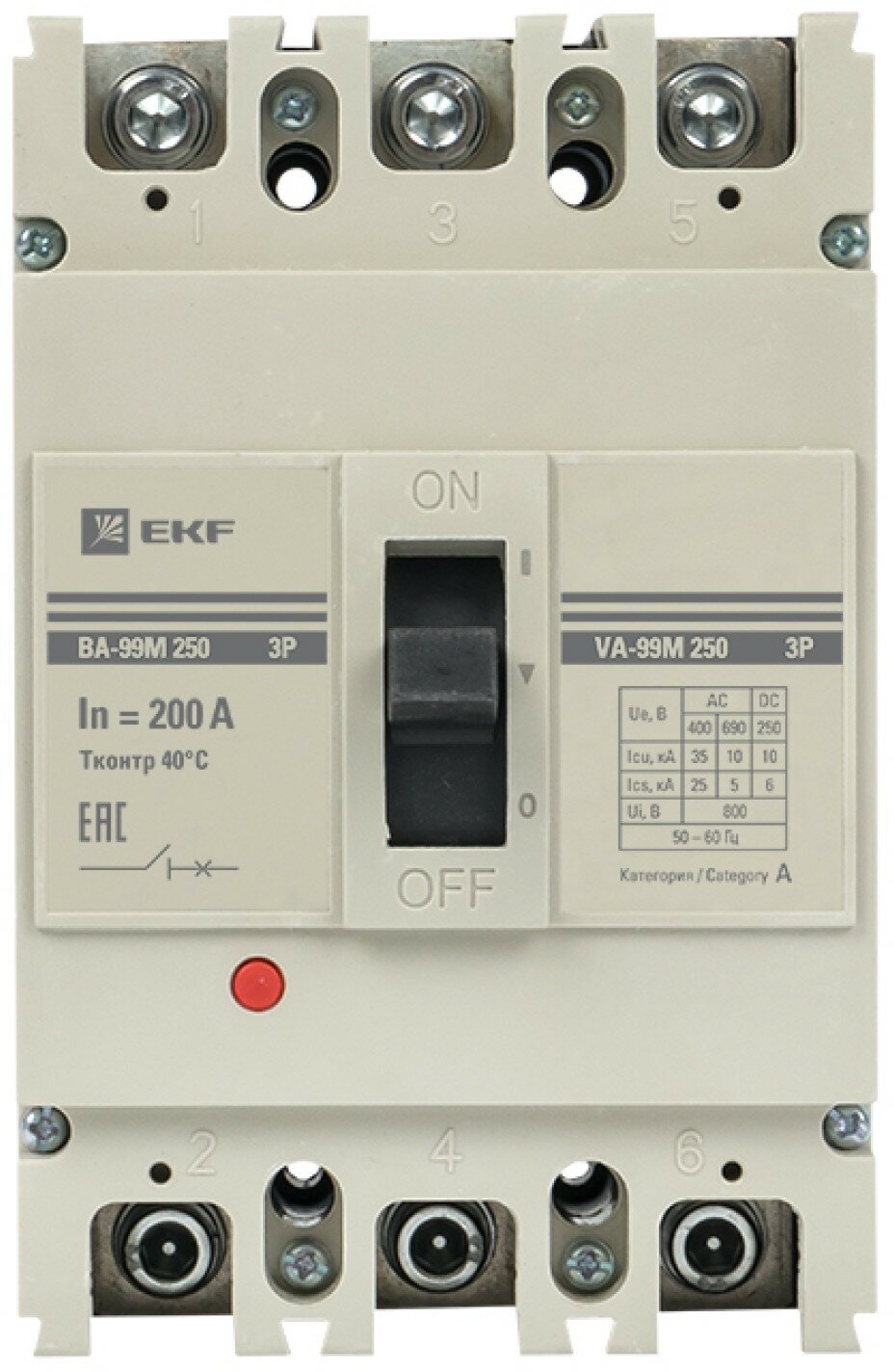mccb99-250-250m Выключатель авт. 3п ВА-99М 250/250А 25кА Basic EKF - фото №5