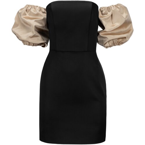 фото Платье черное с золотыми рукавами 44 linna lukina