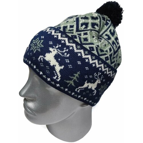 Шапка RexTex зимняя, размер 57, хаки, белый