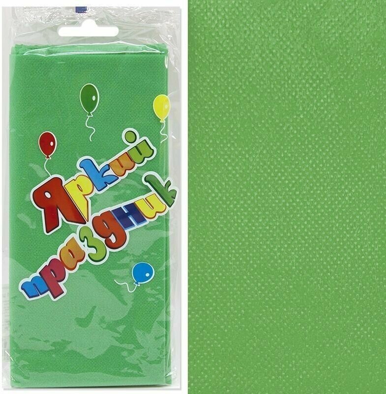 фото Скатерть одноразовая/Скатерть праздничная, Зеленый, 120*140 см, 1 шт.