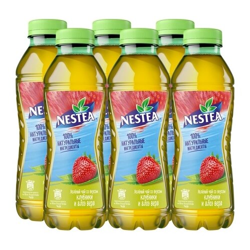 Чай  Nestea зеленый со вкусом Клубники и Алоэ вера, 0.5 л, 6 шт.