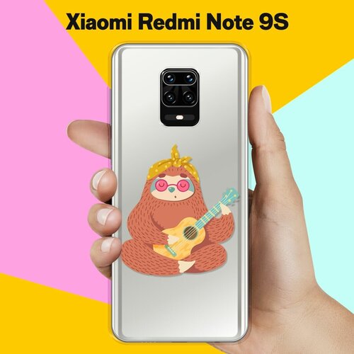 Силиконовый чехол Лама с гитарой на Xiaomi Redmi Note 9S силиконовый чехол лама в очках на honor 9s