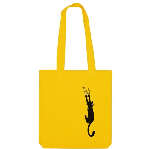 Сумка шоппер Us Basic, желтый мужская футболка царапающая кошка m серый меланж