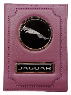 Обложка для автодокументов Jaguar 1-6-900, розовый