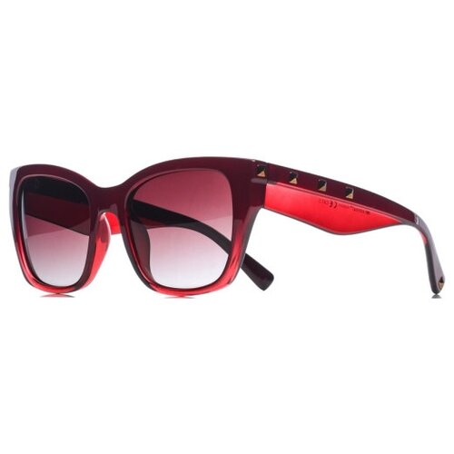 Солнцезащитные очки Eternal Sunshine Creations, кошачий глаз, оправа: пластик, поляризационные, бордовый