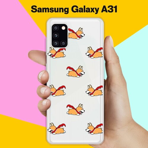 Силиконовый чехол Корги с шарфом на Samsung Galaxy A31 силиконовый чехол корги лежит на samsung galaxy a31