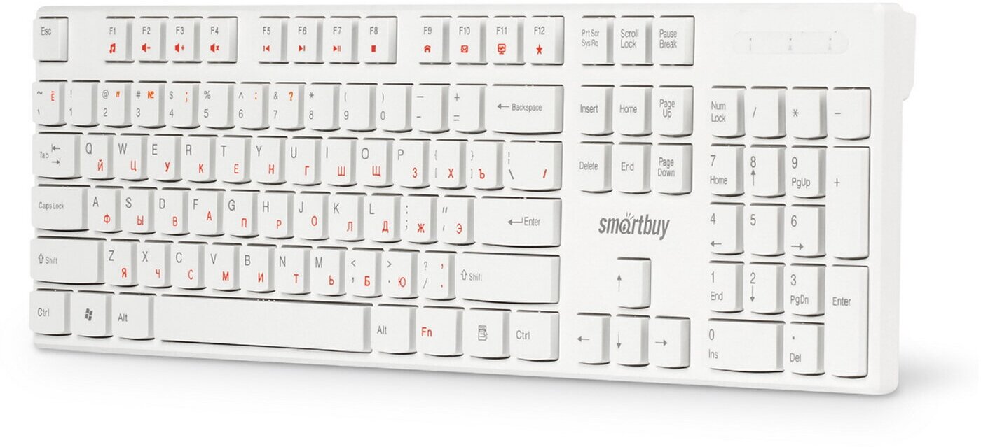 клавиатура проводная SMARBUY ONE 238 USB мультимедийная белый Smartbuy - фото №6