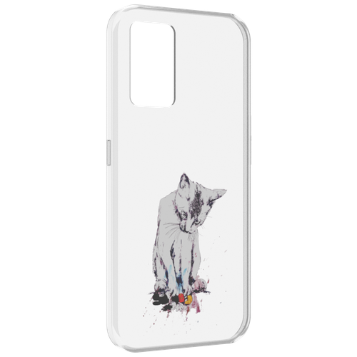 Чехол MyPads кот и микки для Oppo K10 4G задняя-панель-накладка-бампер