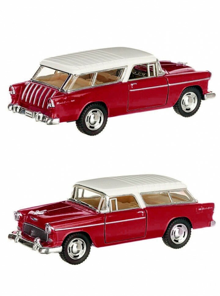 Металлическая машинка Kinsmart 1:40 «1955 Chevy Nomad» инерционная бордовая KT5331D-4