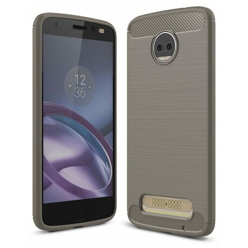 Чехол-накладка Carbon Fibre для Motorola Moto Z2 (серый)