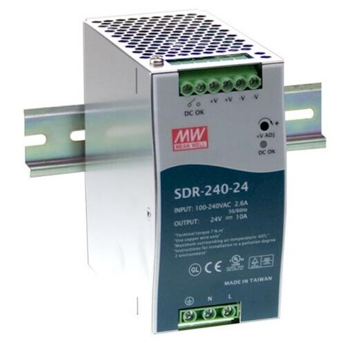 Источник питания AC/DC Mean Well SDR-240-24 xtm75sa u electricity energy meters single phase 2 wire 220v ac dc 40a 10a 35mm standard din rail mounting electric power meter